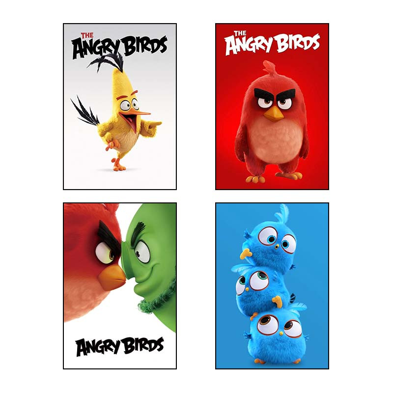 تابلو شاسی دنیای قاب طرح The Angry Birds کد 57370 مجموعه 4 عددی