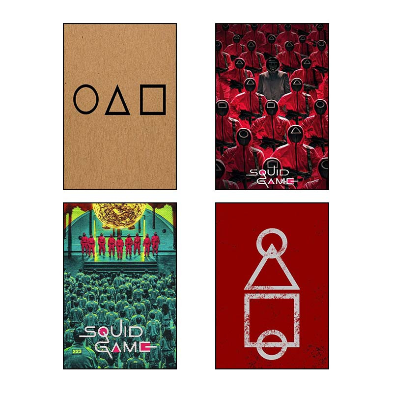 تابلو شاسی دنیای قاب طرح بازی مرکب Squid Game کد 62723 مجموعه 4 عددی