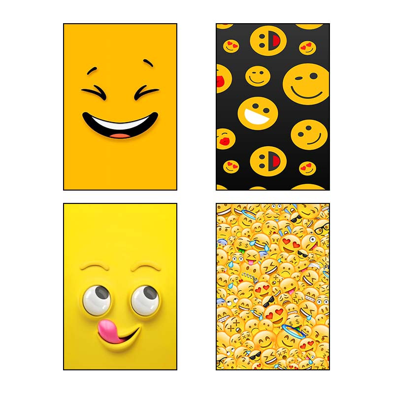 تابلو شاسی دنیای قاب طرح ایموجی Emoji کد 72961 مجموعه 4 عددی