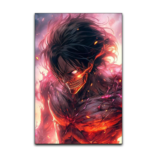 تابلو شاسی دنیای قاب مدل ارن یگر انیمه اتک آن تایتان طرح AOT Eren Attack on Titan Anime کد TITNRED52