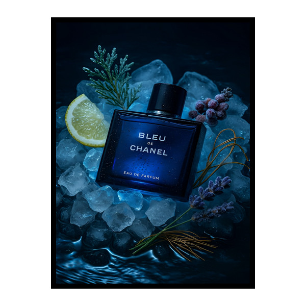 تابلو نوری  طرح دکوراتیو لوکس مدرن ادکلن و عطر مدل B-bu7176 فریم مشکی
