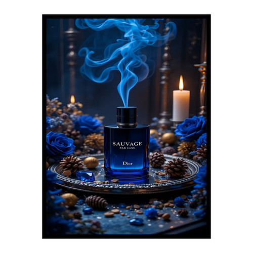 تابلو نوری طرح دکوراتیو لوکس مدرن عطر ادکلن مدل B-bu7081 فریم مشکی