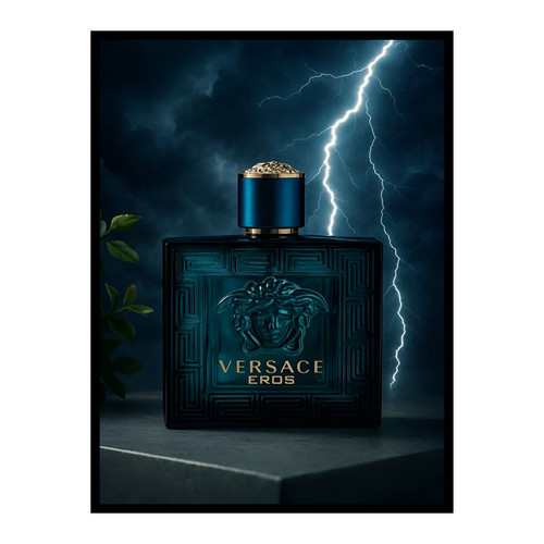 تابلو نوری طرح دکوراتیو مدرن ادکلن و عطر مدل B-bu7283 فریم مشکی
